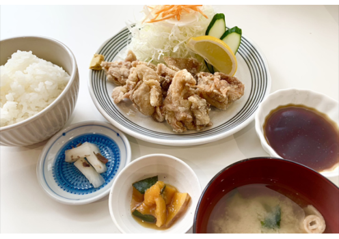 高知県/道の駅めじかの里土佐清水/四万十鶏の唐揚げ定食